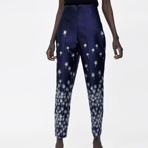 Zara High Waist Dandelion Jacquard Pants